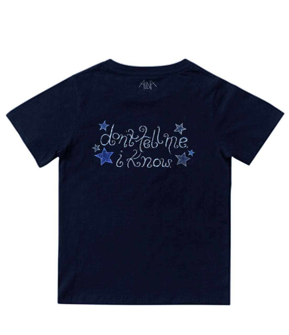 i know, i know, i know, (dark blue tee)