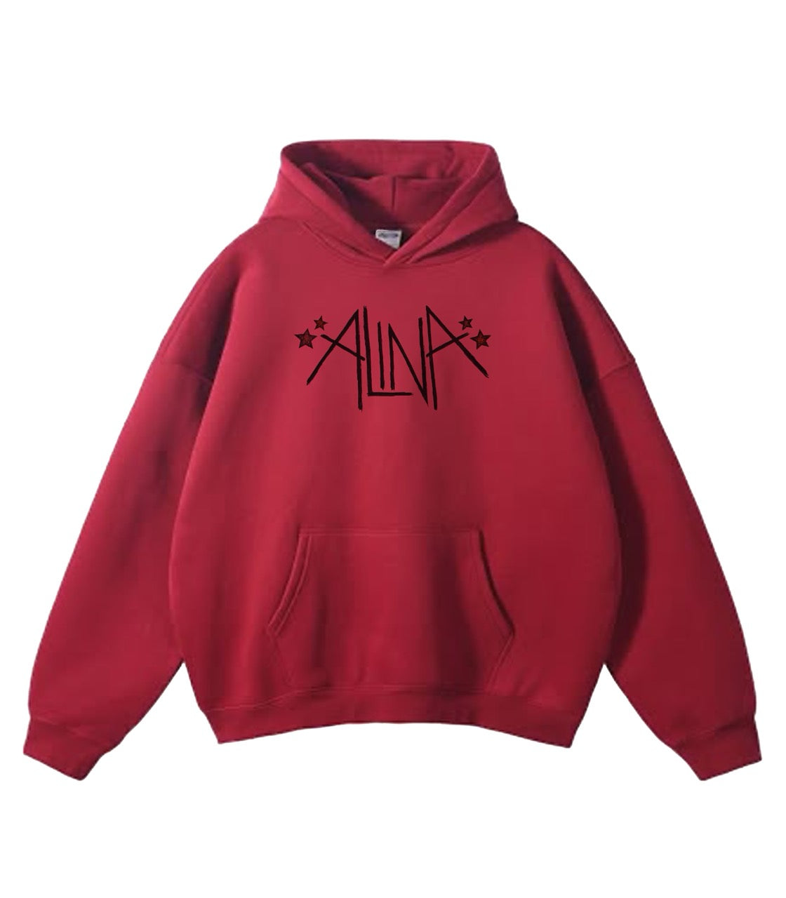 red alina logo hoodie